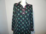 Tante Betsy donker groene jurk leuke print plantjes L, Tante Betsy, Verzenden, Maat 42/44 (L), Knielengte