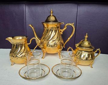 Marrokaans/Turks goudkleurige thee/koffieset beschikbaar voor biedingen