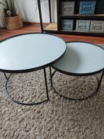 Twee Bijzettafels Notre Monde Grijs-Wit ZGAN, Ophalen, Minder dan 50 cm, Rond, Minder dan 50 cm