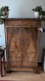 Antiek secretaire a abbatant - eind 1800, Antiek en Kunst, Ophalen of Verzenden