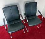 6x Leren Eetkamerstoelen Vergaderstoelen, Ophalen, Zwart, Leer, Zo goed als nieuw