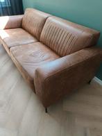 Cognackleurige leren 2,5/3 zits bank, Huis en Inrichting, Banken | Sofa's en Chaises Longues, Ophalen, Driepersoons, 75 tot 100 cm
