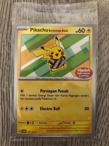Pokemon Indonesia Exclusive Pikachu Berkemeja Batik 101/SV-P beschikbaar voor biedingen