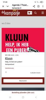 KLUUN help ik heb een puber. 2 tickets, Tickets en Kaartjes, Theater | Cabaret en Komedie