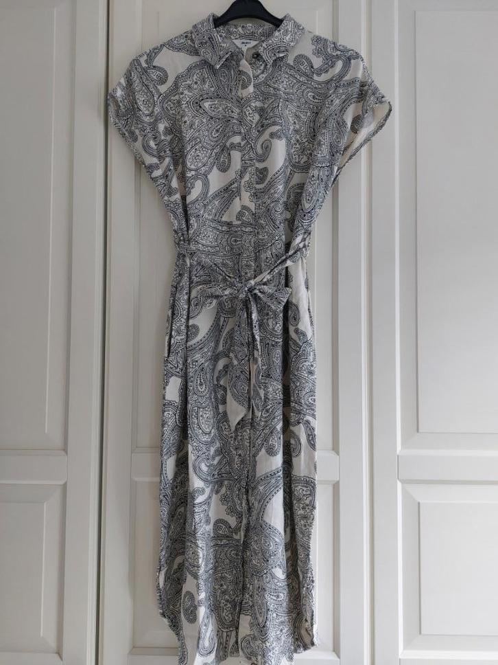 Doorknoopjurk van Object mt 38, Kleding | Dames, Jurken, Zo goed als nieuw, Maat 38/40 (M), Beige, Onder de knie, Verzenden