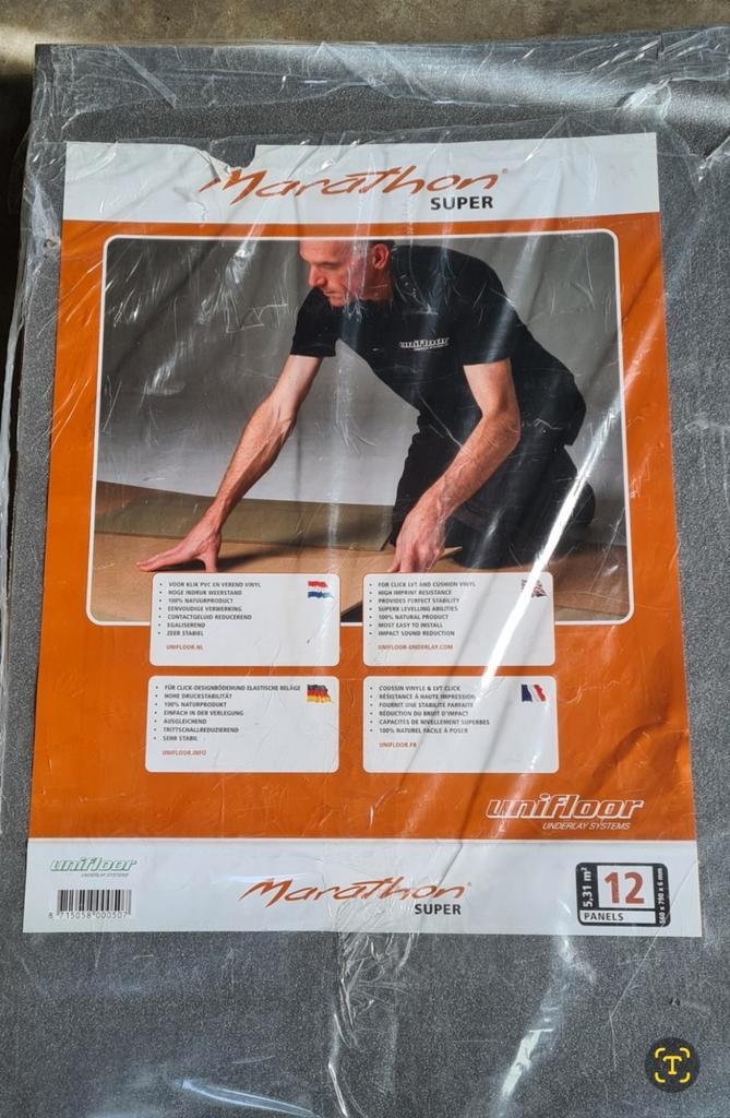 Marathon Super Underlay - Nieuw, nog 10 platen., Doe-het-zelf en Verbouw, Zeil en Folie, Nieuw, Overige typen, 5 tot 10 m², Ophalen