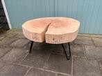 Ronde houten salontafel / beuken houten loungetafel boomstam, Minder dan 50 cm, Nieuw, Rond, Ophalen of Verzenden