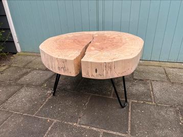 Ronde houten salontafel / beuken houten loungetafel boomstam