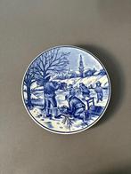 Delfts blauw wandbord Winter, Antiek en Kunst, Ophalen of Verzenden