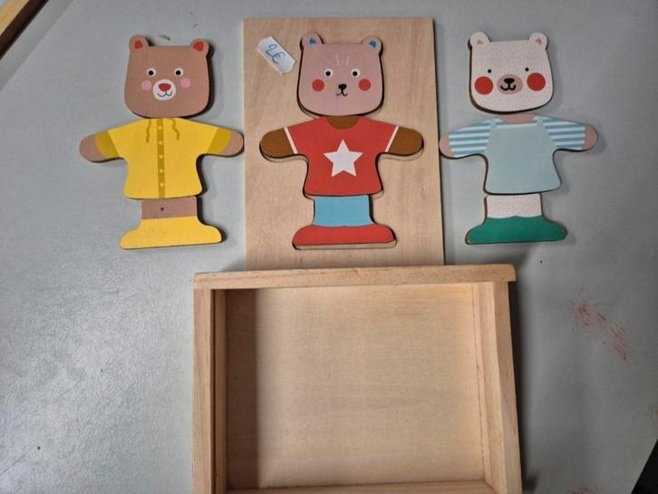 Houten Verkleed Puzzel Beren, Kinderen en Baby's, Speelgoed | Educatief en Creatief, Zo goed als nieuw, Knutselen, Puzzelen, Ophalen of Verzenden