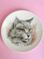 Vintage Maine Coon kat wandbord bordje porselein kitsch cat, Verzenden