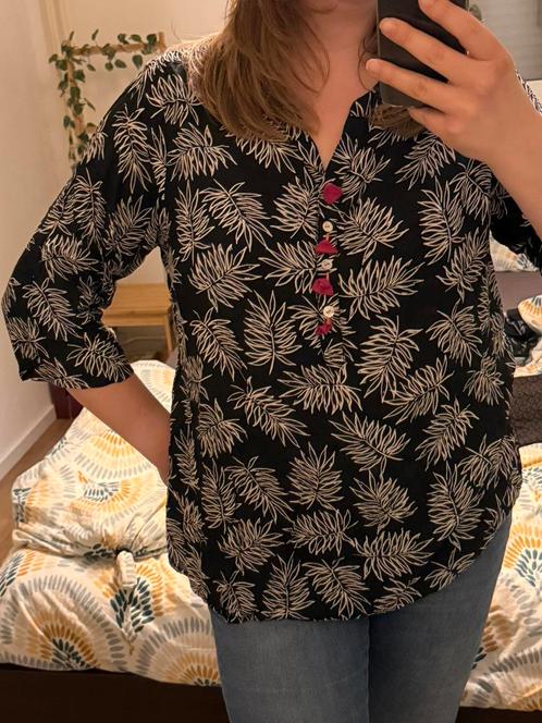 Paprika blouse tuniek | maat 3 - 48 | zwart wit roze | print, Kleding | Dames, Jurken, Zo goed als nieuw, Maat 46/48 (XL) of groter