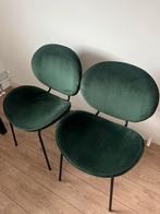 Set tafel twee velvet stoelen, Huis en Inrichting, Stoelen, Ophalen, Zo goed als nieuw, Zwart, Stof