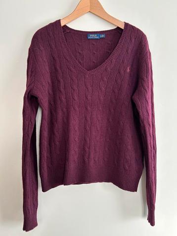 Ralph Lauren Wol/Kasjmier Trui -Wijnrood- Maat L (40/42) beschikbaar voor biedingen