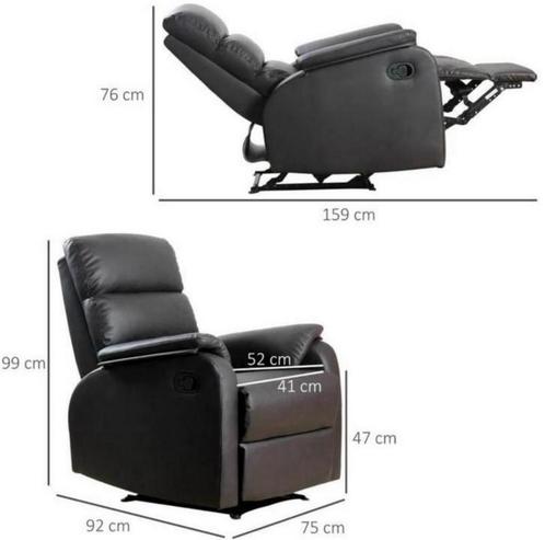 Leren Relaxfauteuil - Nieuw İN DOOS, Huis en Inrichting, Fauteuils, Nieuw, Leer, 75 tot 100 cm, Ophalen