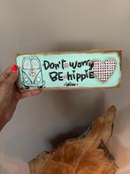 Groen Houten bordje Ibiza don’t worry be hippie   28 x 10cm, Huis en Inrichting, Woonaccessoires | Tekstborden en Spreuken, Ophalen of Verzenden