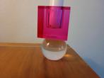 Fuchsia Kristal Kandelaar - Zwevende Kubus Design, Ophalen of Verzenden, Minder dan 25 cm