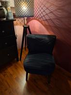 Leuk zwart velvet stoeltje, Ophalen, Zo goed als nieuw, Minder dan 75 cm, 50 tot 75 cm
