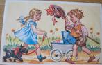 jongen groet meisje met hond en kinderwagen - nieuw, Verzenden, 1960 tot 1980, Ongelopen, Kinderen