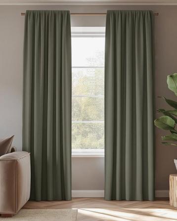 Prachtige elegante gordijn 140 x 270 Olijfgroen beschikbaar voor biedingen