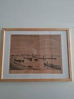vintage litho kunstwerk rivier met schepen Duisburg Ruhrort, Antiek en Kunst, Kunst | Litho's en Zeefdrukken, Ophalen of Verzenden