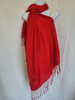Mooie grote rode sjaal 70x180 70% cashmere+zijden Pashmina, ., Ophalen of Verzenden, Zo goed als nieuw, .