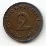 Duitsland 2 Reichspfennig 1938 B Oplage ca.  2,7 Miljoen PR+, Ophalen of Verzenden, Duitsland