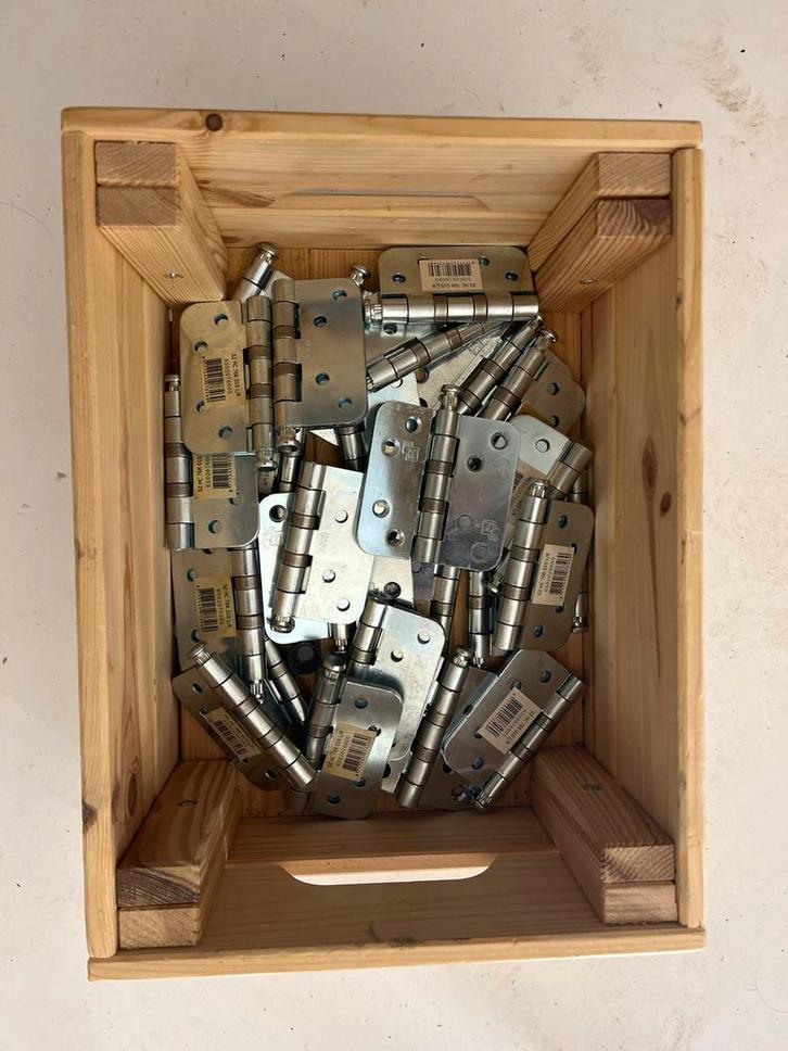 26x S2 Kogellagerscharnier 76x76x2,4 - Nieuw, Doe-het-zelf en Verbouw, Hang- en Sluitwerk, Nieuw, Scharnier, IJzer, Ophalen