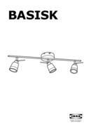 Moderne Plafondspot Ikea Basisk met 3 Lampen, Huis en Inrichting, Lampen | Spots, Ophalen, Metaal of Aluminium, Zo goed als nieuw