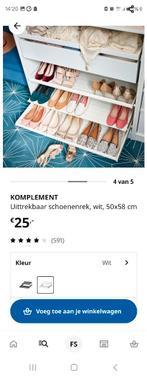 uittrekbare schoenlade ikea, Huis en Inrichting, Gebruikt, Minder dan 100 cm, Met lade(s), 50 tot 75 cm