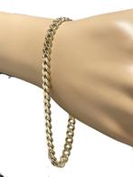 Massief Gouden Heren Gourmet Schakel Armband - 23,5 cm / 22,, Onbekend, Ophalen of Verzenden, Zo goed als nieuw, Onbekend