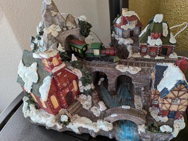 kersttafreel met treintje, Diversen, Kerst, Gebruikt, Ophalen of Verzenden