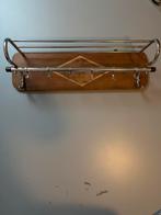 Mid Century Houten Kapstok met Chroom, Huis en Inrichting, Woonaccessoires | Kapstokken, Wandkapstok, Gebruikt, Ophalen of Verzenden