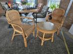 Rotan Zithoek: Stoelen & Tafel, Huis en Inrichting, Stoelen, Ophalen, Bruin, Twee