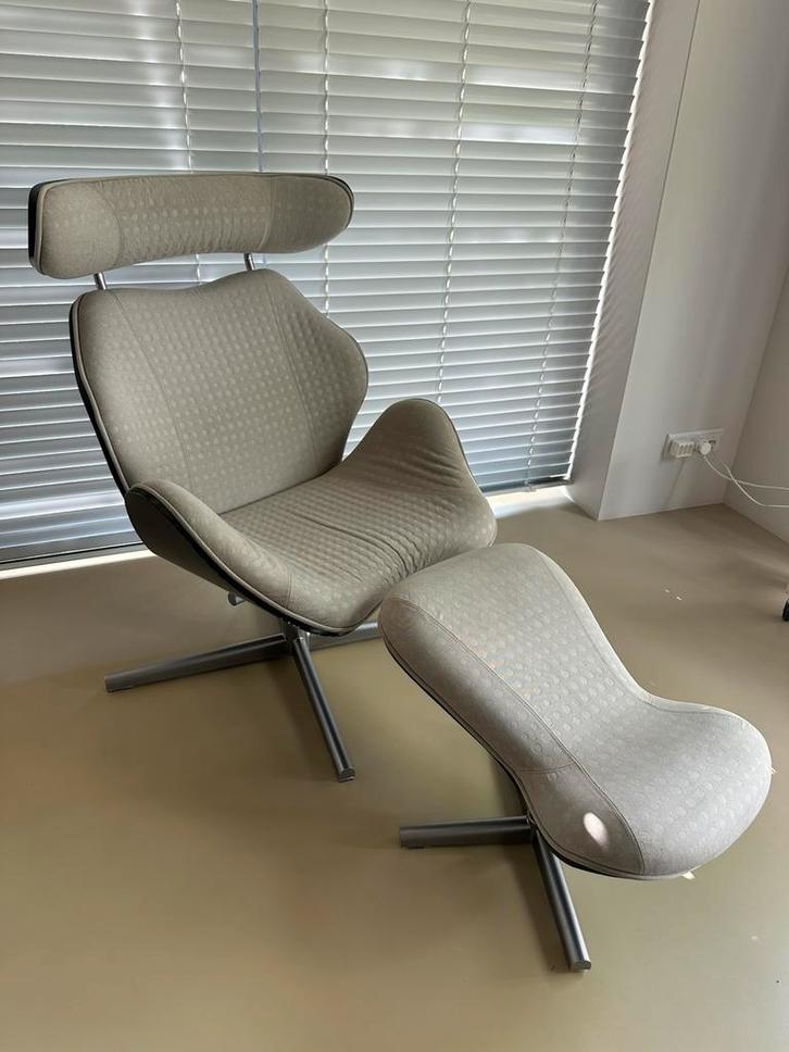 Stokke Tok Varier met voetenbank, Huis en Inrichting, Fauteuils, Gebruikt, Hout, Stof, Overige materialen, 50 tot 75 cm, Minder dan 75 cm