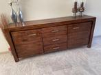 Compleet acacia houten meubelset, Ophalen, Gebruikt, 25 tot 50 cm, 50 tot 100 cm