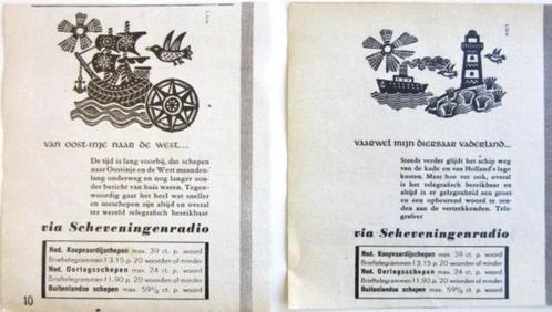 4 vintage reclames radio 1946-67 Scheveningenradio piratenze, Verzamelen, Merken en Reclamevoorwerpen, Gebruikt, Verzenden