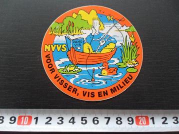 stickers Hengelsport NVVS voor visser vis en milieu strip *  beschikbaar voor biedingen