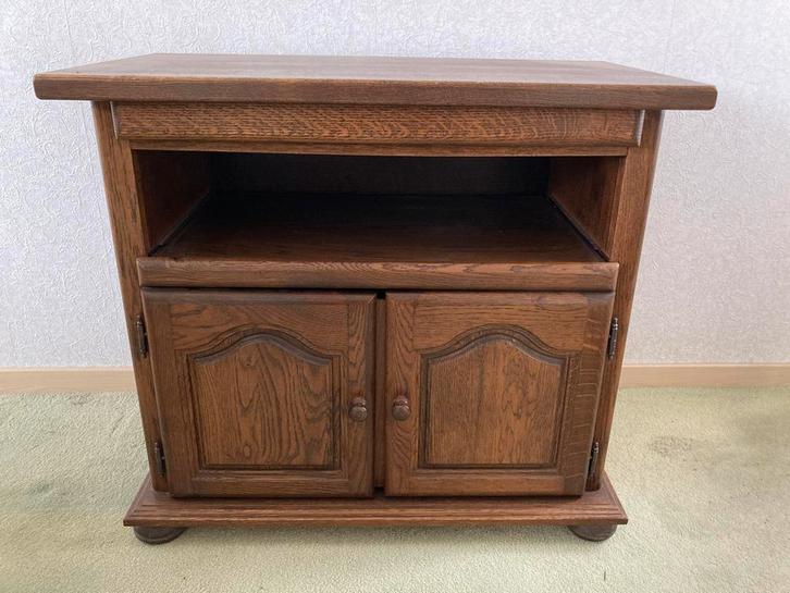 Mooi eiken tv-/ audiomeubel, Huis en Inrichting, Kasten | Televisiemeubels, Gebruikt, Minder dan 100 cm, 50 tot 100 cm, 25 tot 50 cm