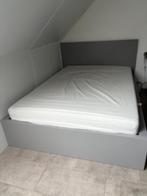 Malm bed Ikea grijs 140x200, Ophalen, Tweepersoons, 140 cm, Zo goed als nieuw