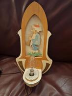 Vintage houten kabouter lampje Gesigneerd, Ophalen of Verzenden, Gebruikt