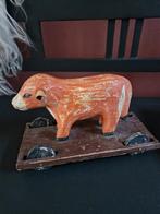 Oude Brocante Koe op Wieltjes, Ophalen of Verzenden