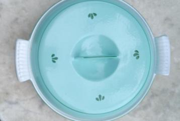 DRU gietijzer 3 vaksschaal + deksel groen beschilderd (G281) beschikbaar voor biedingen