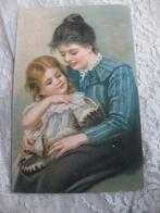 Antieke Kaart uit 1908 - Moeder & Dochter / Poes, Verzamelen, Ansichtkaarten | Themakaarten, Verzenden, Voor 1920, Gelopen, Kinderen