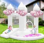 Luxe Wit Springkussen met Ballenbak & Glijbaan - Almelo, Ophalen of Verzenden, Zo goed als nieuw