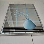 Vintage Hollywood Regency Spiegel - IJsblauw Zilver, Huis en Inrichting, Woonaccessoires | Spiegels, Minder dan 50 cm, Gebruikt