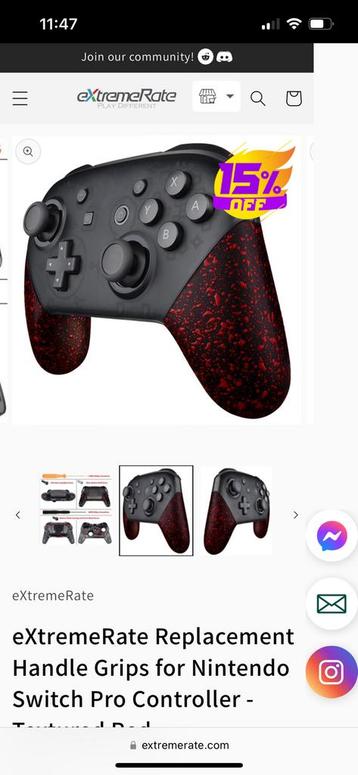 Nintendo switch hand grip controller vervanger rood beschikbaar voor biedingen