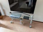 TV meubel, Ophalen, 100 tot 150 cm, Zo goed als nieuw, Glas