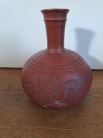 Oude / antieke rood bruine aardewerk vaas, Antiek en Kunst, Ophalen