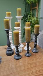Houten Kaarsenstandaards/Kandelaren Set, Huis en Inrichting, Woonaccessoires | Kandelaars en Kaarsen, Ophalen, Gebruikt, 25 tot 50 cm